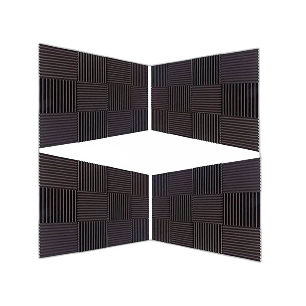 12 Pack Black Foam Wedge Studio Soundproofing Panels