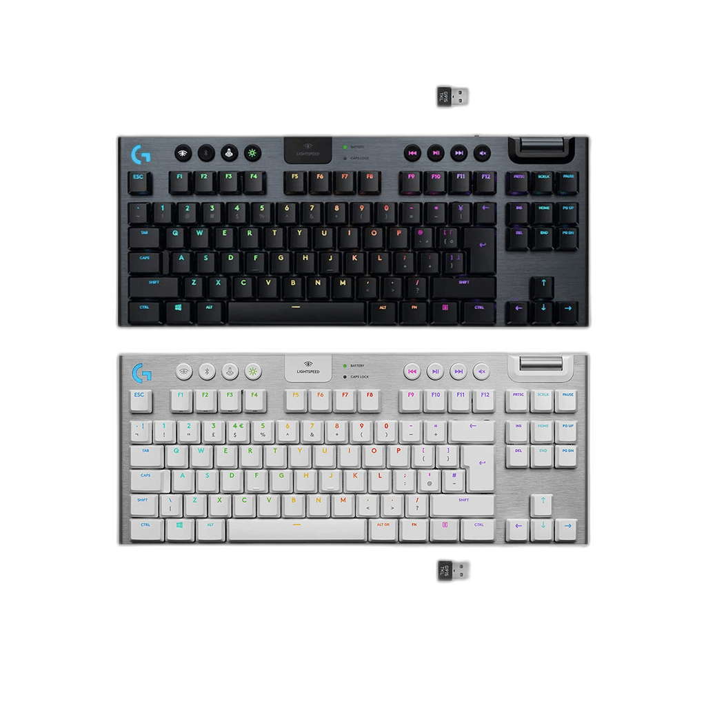 Logitech G915 TKL Lightspeed Wireless Keyboard, Black/White