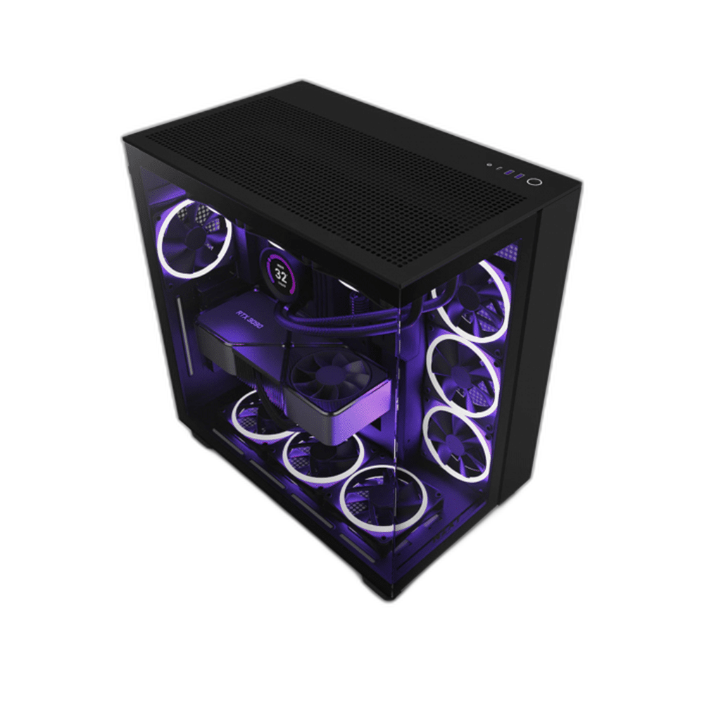 NZXT H9 Flow Mid-Tower Airflow Case, Tempered Glass
