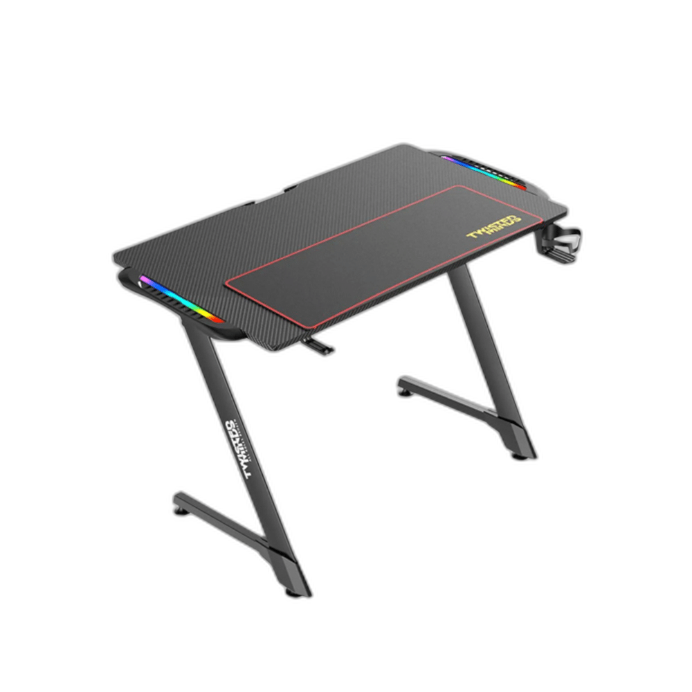 Twisted Minds Z Shaped RGB Gaming Desk, Ergonomic Design