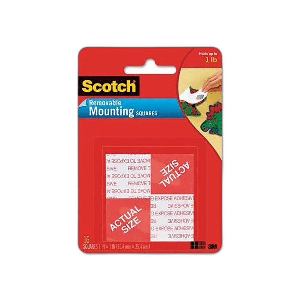 Scotch Precut Foam Mounting Squares, 1" Double-Sided