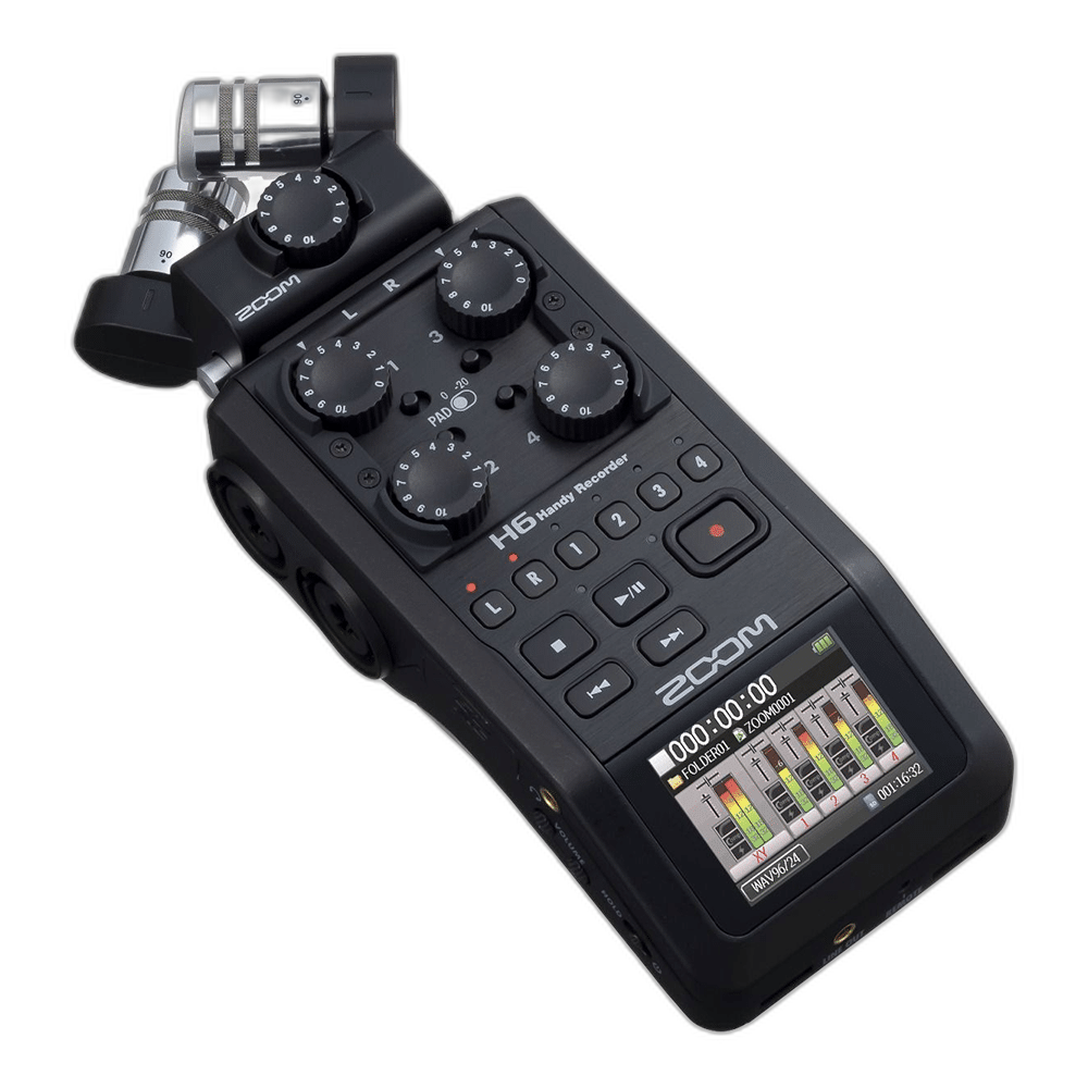 Zoom H6 All Black Portable Handy Recorder, 6-Input