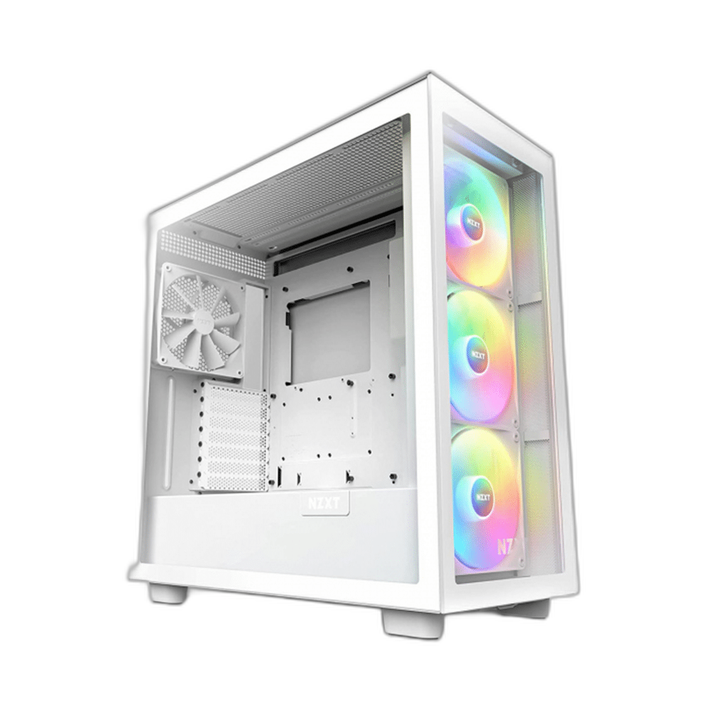 NZXT H7 Elite Premium ATX Mid Tower Case - White with 4 RGB Fans