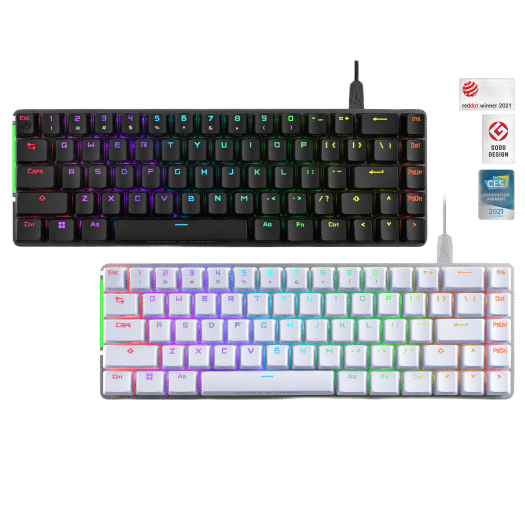 ASUS M602 ROG Falchion Ace 65% RGB Mechanical Gaming Keyboard, Black & White