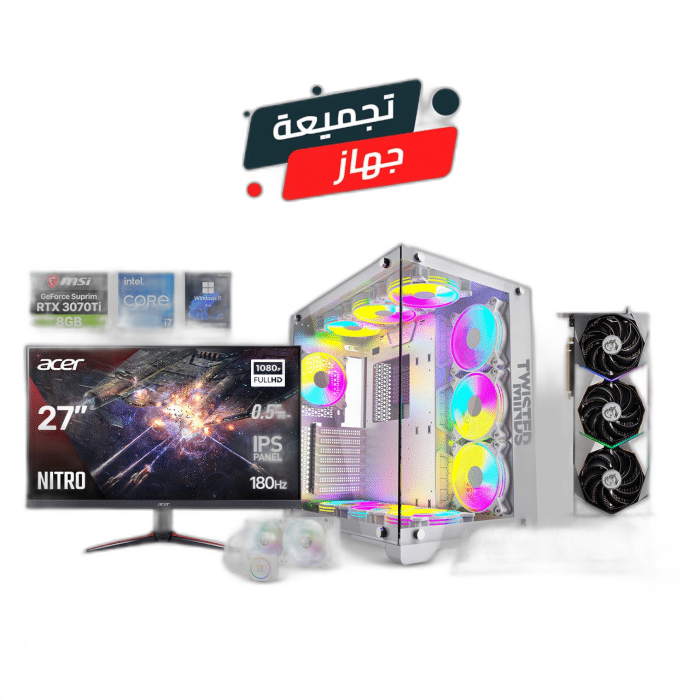 RTX 3070 Ti Gaming PC with Intel i7-12700F and Acer 27 Monitor