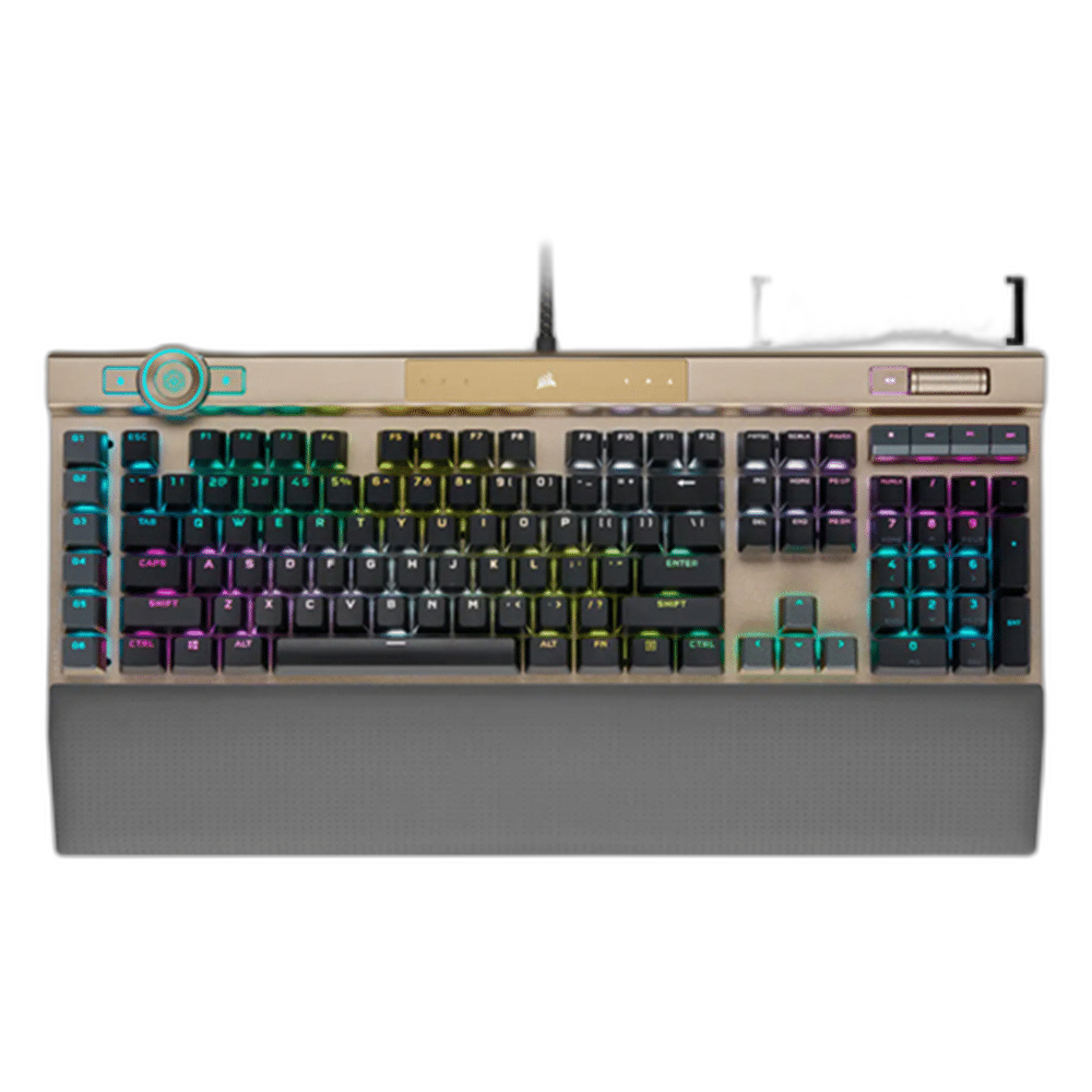 Corsair K100 RGB Full Size Gaming Keyboard, Gold