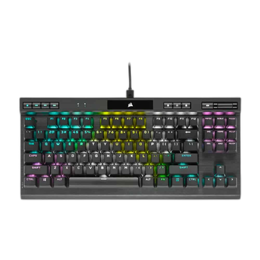 Corsair K70 RGB TKL Optical-Mechanical Keyboard, Black