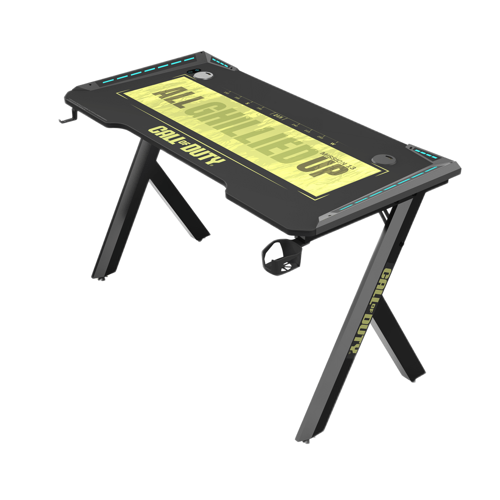 CALL OF DUTY x GAMEON RGB Flowing Light Gaming Desk, Includes Mouse Pad