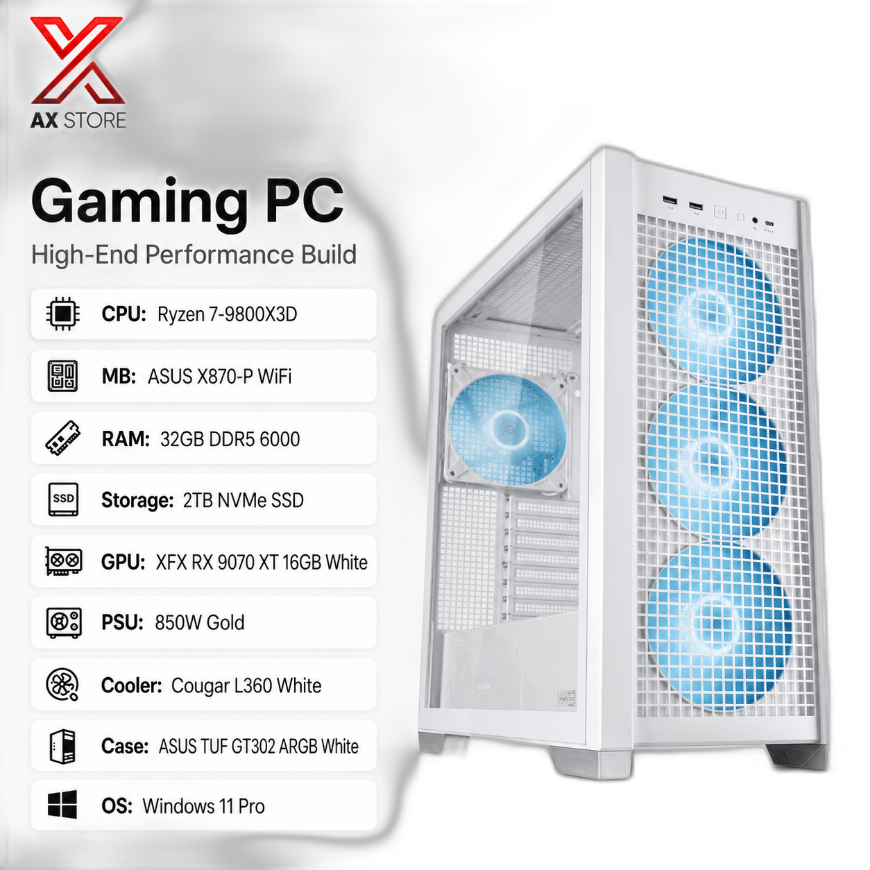 RTX 5070 Gaming PC, Ryzen 7 9700X