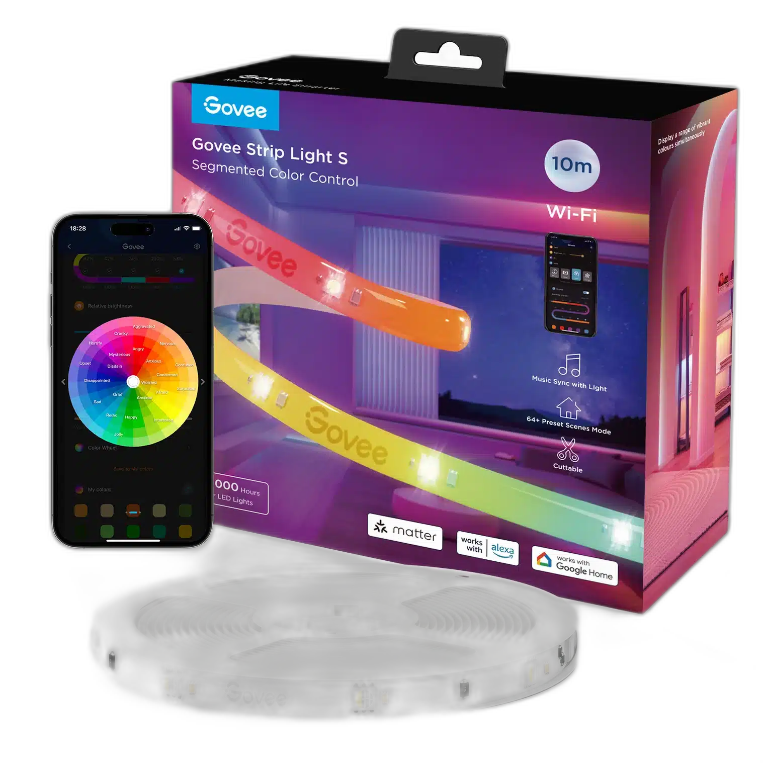 Govee RGBIC Wi-Fi + Bluetooth LED Strip Lights 10M