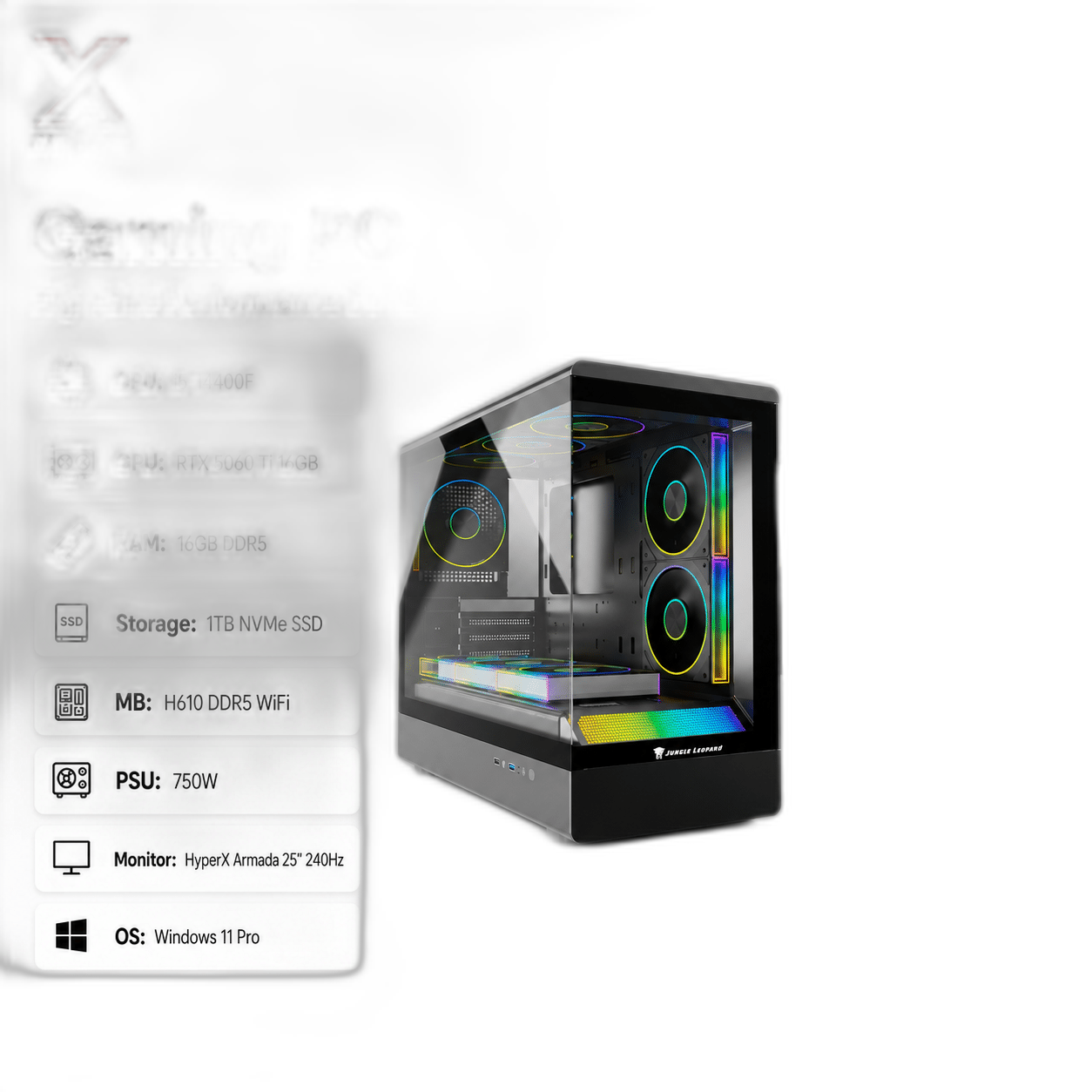 RTX 5060 Ti Gaming PC, Intel i5-14400