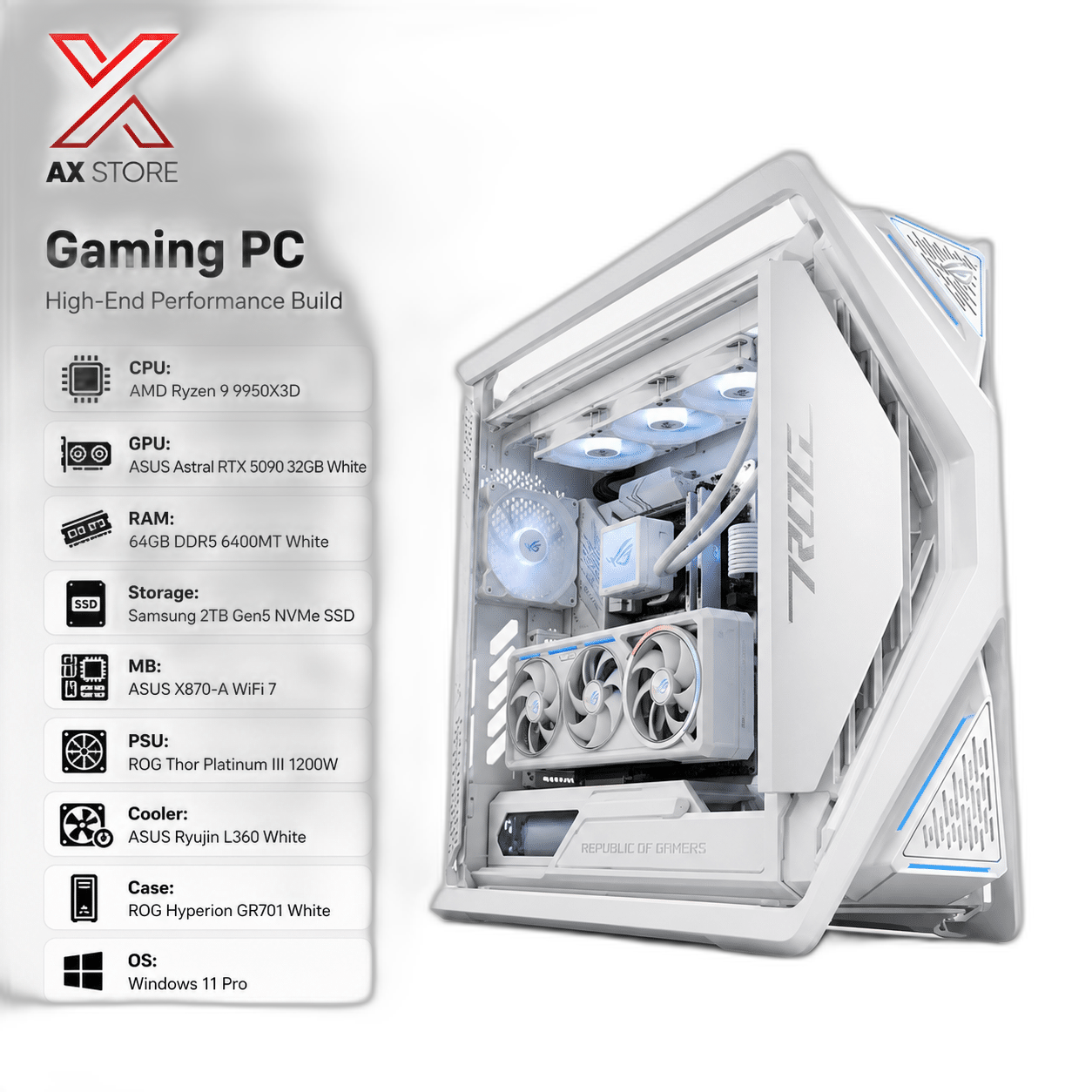 RTX 5090 Gaming PC, Ryzen 9 9950X3D