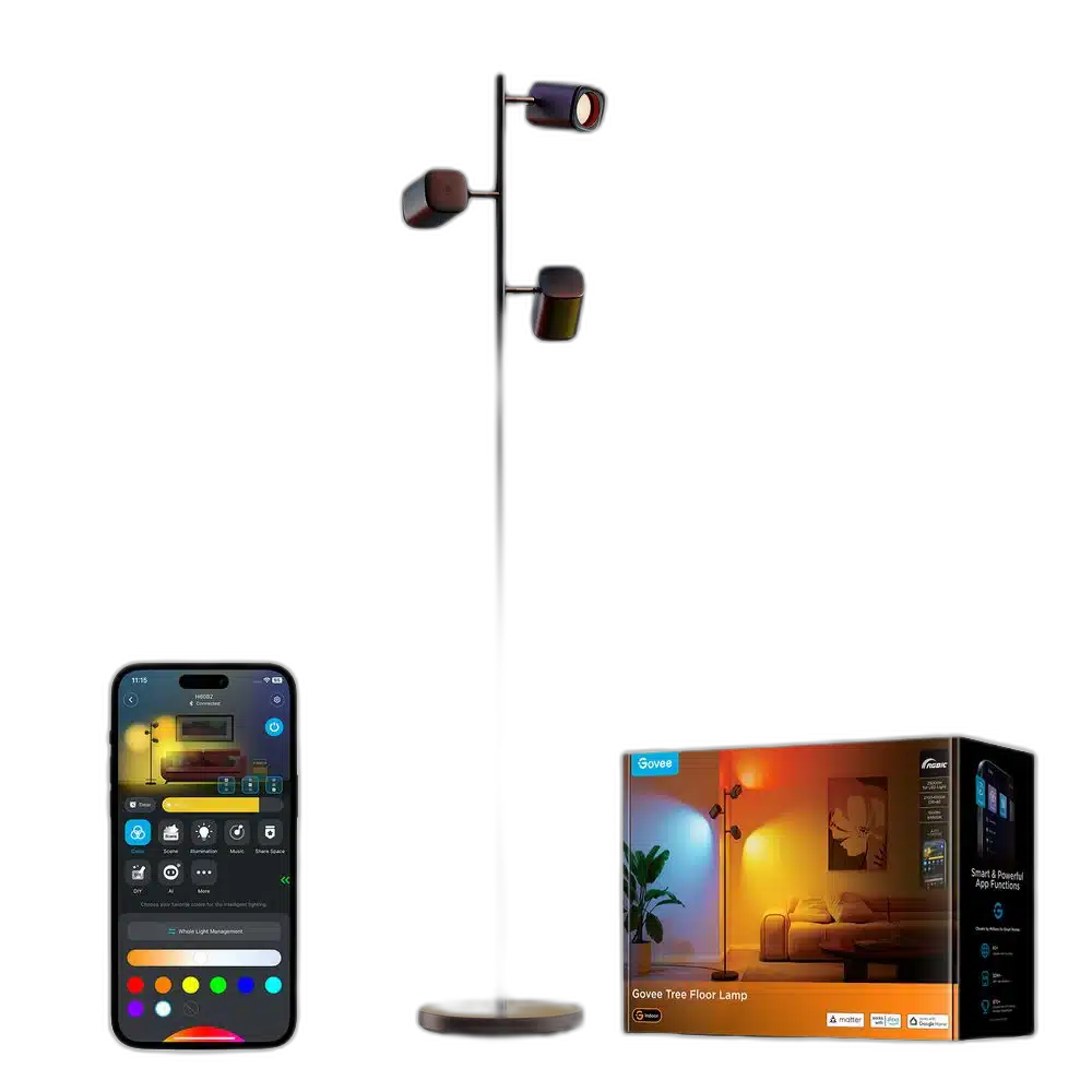 Govee Tree Floor Lamp H60B2, RGB Multi-Head Smart Lighting