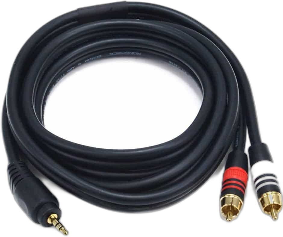 Monoprice Premium 3.5mm to RCA Cable, 1.8M Length